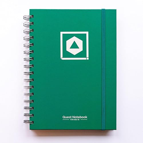 Roll & Play Press 5E Player's Quest Notebook: 120 page, A5 hardback character journal with DnD character sheet, feat and spell trackers, lined paper and more