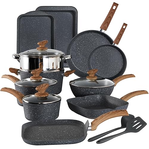 Black Granite Pots and Pans Set