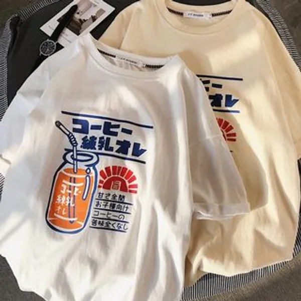 Short-Sleeve Drinks Print T-Shirt