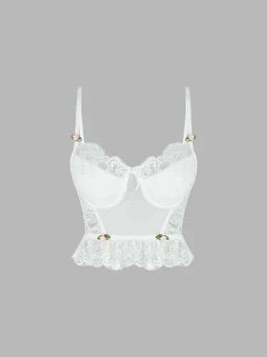 Rosette Lace Crop Tank Top