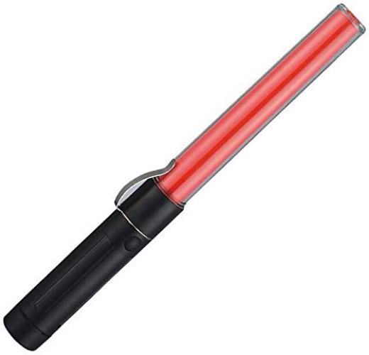 SAMDO 11.0 inch Magnet Wand Baton Traffic Control Road Safety Lamp Military Survival LED Light Stick (Red) - Red