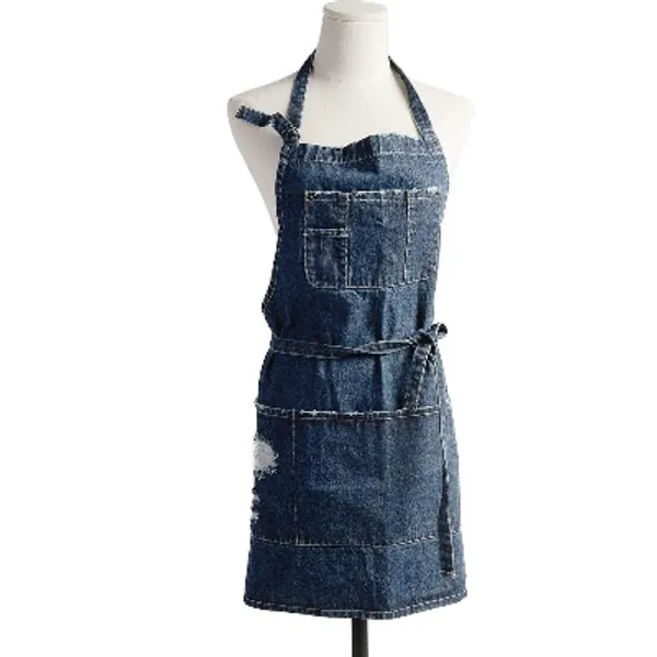 CACHIL Denim Apron With 5 Pockets for Cooking Kitchens
