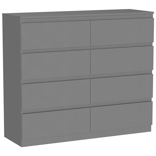 Vida Designs Denver Drawer Chests (Grey, 8 Drawer) - 8 Drawer - Grey