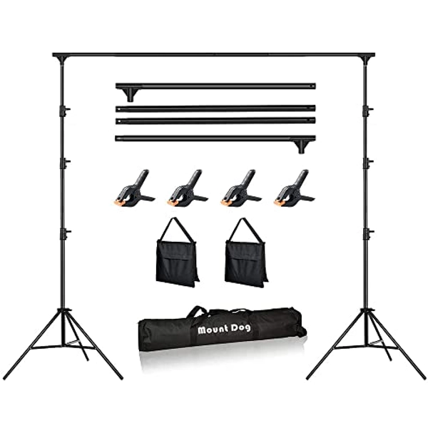 3M x 3M/10ft x 10ft Photo Backdrop Stand Kit Photography Studio Background Support System with 4 Clamps Carrying Case Heavy Duty Stand for Video Shooting Portrait