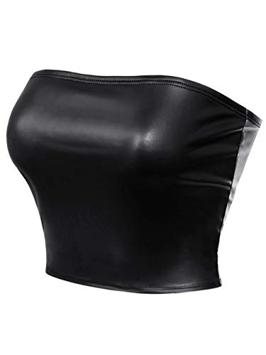 Women's Leather Cropped Tube Top