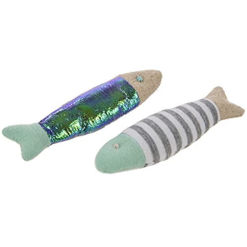 Petlinks (2 Count HappyNip Flipper Fish Cat Toys, Contains Silvervine & Catnip - Multi Color, 2 Count - Flipper Fish - Set of 2