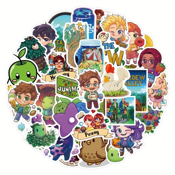 50pcs Stardew Valley Stickers, Stardew Valley Gifts, * Stardew Valley Poste For Adult, Waterproof Vinyl Sticker For Water Bottle La