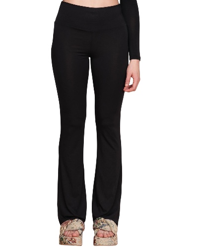 Soft Bamboo Flare Leggings - Black | M-L