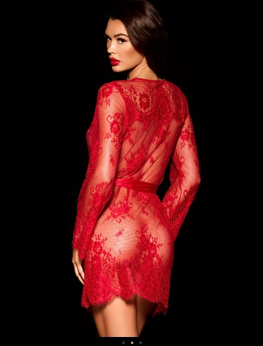 Red Love Lace Robe | S/M