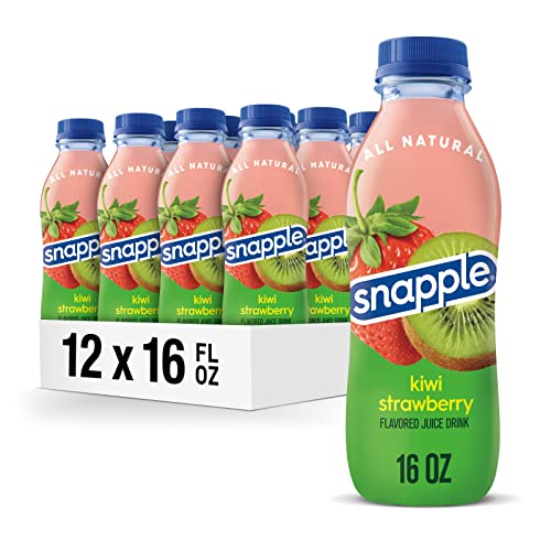 Snapple Kiwi Strawberry Juice Drink, 16 fl oz recycled plastic bottle, Pack of 12 - Strawberry Kiwi - 1 Count (Pack of 12)