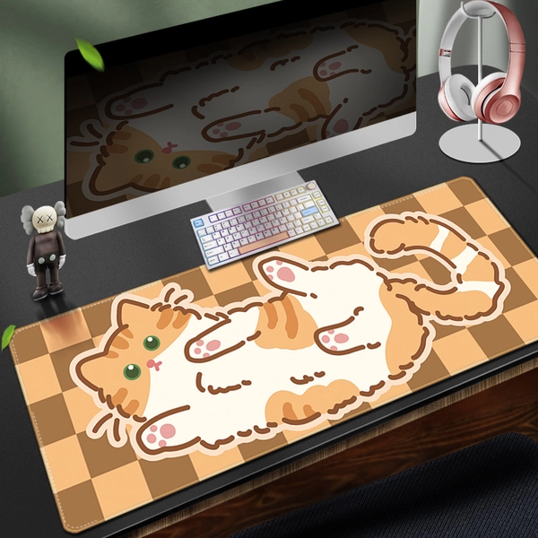 Large Cat Desk Mat Orange Cat Owner Gifts Cute Ragdoll Mouse Pad - B