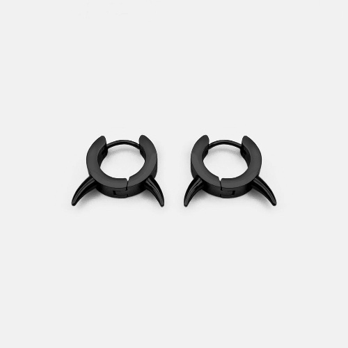 HORN HOOP EARRING | BLACK / PAIR