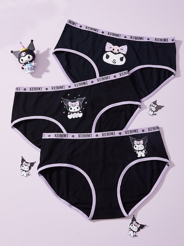 Kuromi Underwear Set of 3 | S / Flat