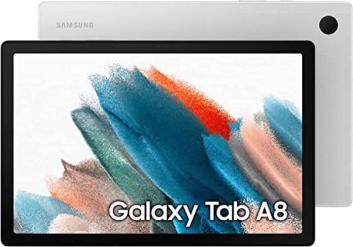 SAMSUNG Galaxy Tab A8 10.5” 128GB Android Tablet, LCD Screen, Kids Content, Smart Switch, Expandable Memory, Long Lasting Battery, Fast Charging, US Version, 2022, Silver, Amazon Exclusive - Silver - 128GB
