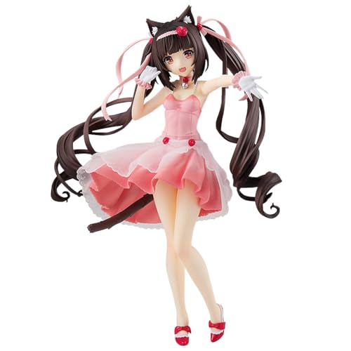 LUNK 7.1 Inch Anime Action Figure Chocolate and Vanilla Dress Version Standing Position Model Figure Statue Cute Beautiful Girl Series - Chocolate C - 7.1 inch