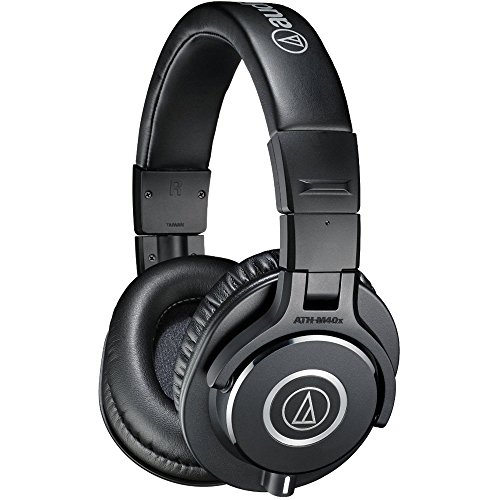 Audio-Technica ATH-M40x Professional Studio Monitor Headphone, Black, with Cutting Edge Engineering, 90 Degree Swiveling Earcups, Pro-grade Earpads/Headband, Detachable Cables Included - Headphone
