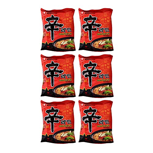 Paquete de 6 Ramen Picante Coreano Fideos Instantáneos Shin Ramyun