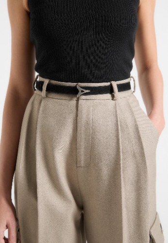 Eiffel Slim Suede Belt - Black/Silver | 85CM / Black/Silver / ACC1327-01