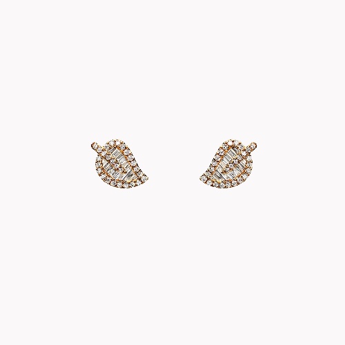 Medium Leaf Studs | Yellow Gold