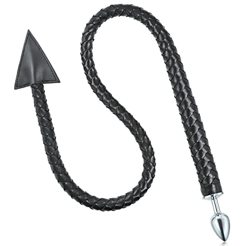 Metal Butt Plug with Devil Tail Cosplay Anal Tail Sex Toys SM Masturbation Anal Plug for Women Men Couples Lover Sex Love Games Anal Stimulator Personal Massager Anal Sex Trainer Black