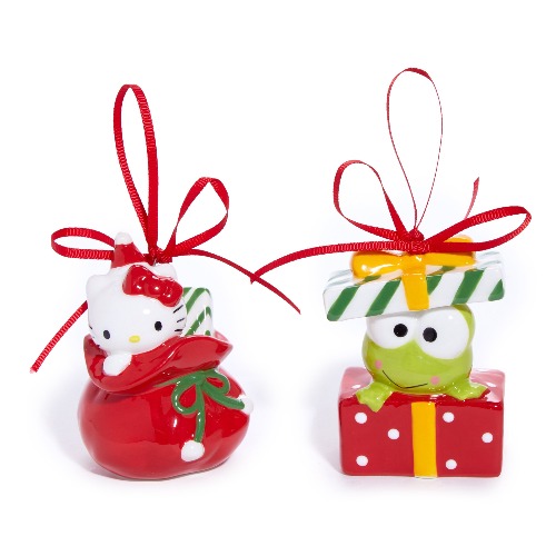 Hello Kitty and Keroppi 2-pc Holiday Ceramic Ornament Set (Red) | Default Title
