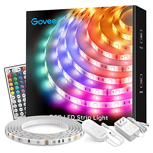 Govee LED Strip Lights 16.4ft, Waterproof Color Changing LED Strip Lights Bright 5050 and RGB LED Light for Room, Bedroom, Yard, TV, Kitchen, Party - 16.4 Feet