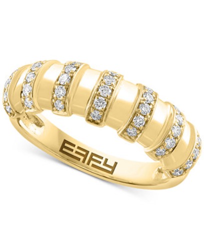 EFFY® Diamond Multirow Statement Ring (1/3 ct. t.w.) in 14k Gold - Macy's 