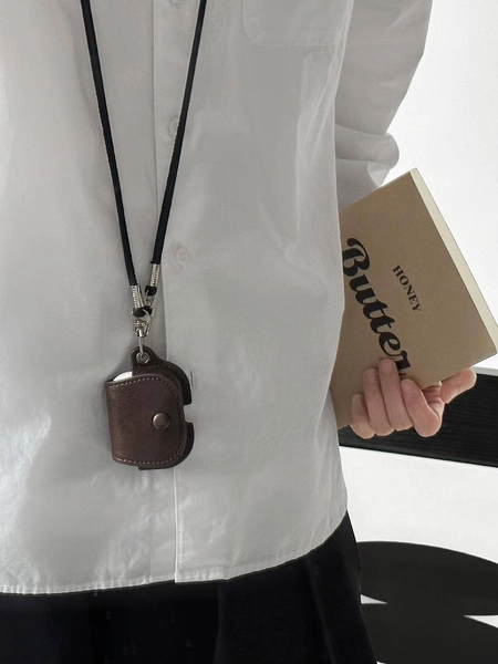 Solid Earphone Case With Lanyard