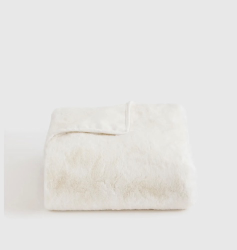 Plush faux fur throw blanket