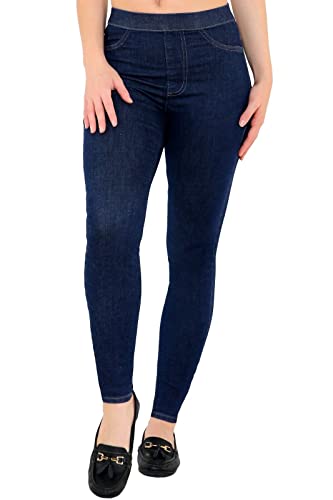 Ex M&S Pull On Jeans for Women UK 6-22, High Waisted Jeans Women Stretchy Ladies Jeans Skinny Denim Jeans Women Jeggings for Women UK - 16 - Blue
