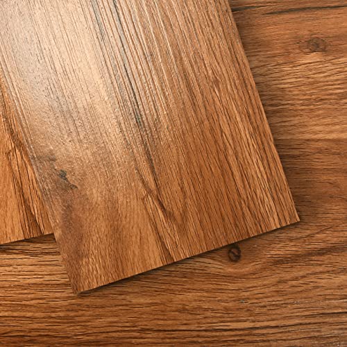 Art3d 36-Pack 54 Sq.ft Peel and Stick Floor Tiles Vinyl Plank Flooring Wood Look, Adhesive and Waterproof Tile Sticker for Bedroom, Living Room, Kitchen, RV in Rosewood - 36 x 6 x 0.1 inches - Rosewood
