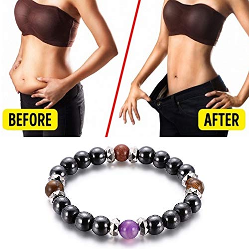 Magnetic Bracelet Unisex Hematite Stone Bangle for Weight Loss Slimming Anti-Fatigue Healthy Care Men Women Jewelry