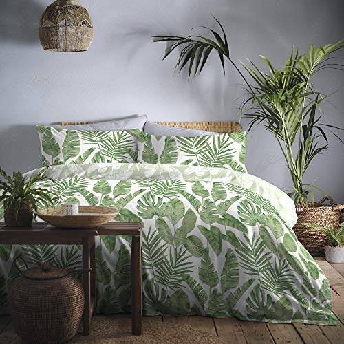 Dreams & Drapes - Tahiti - Easy Care Duvet Cover Set -1 pack, Single Bed Size in Green - Single - Green
