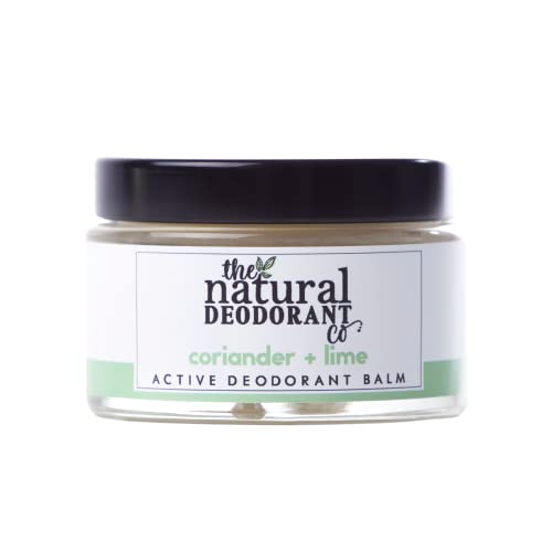 The Natural Deodorant Co, Active Deodorant Balm Coriander & Lime 55g, Aluminium Free, Plastic Free, Extra Strength - Coriander & Lime