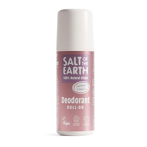 Salt of the Earth Natural Deodorant Roll On Lavender & Vanilla - 100% Natural Ingredients, Effective Protection, Vegan, Cruelty Free - Suitable for Women, Men & Kids - 75ml - Lavender & Vanilla