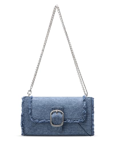 Vulkitty Crossbody Bags for Women Small Handbags & Shoulder Bags with Detachable Chain Women's Clutches Ladies Purse Phone Wallet - Blue