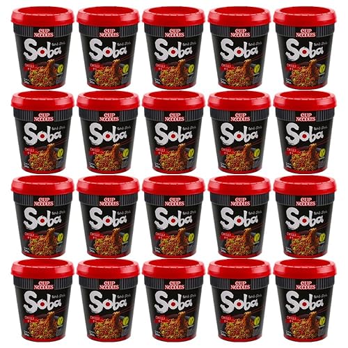 Nissin Soba Cup Noodles Chilli Flavour Wok Style 92g (Pack of 20)