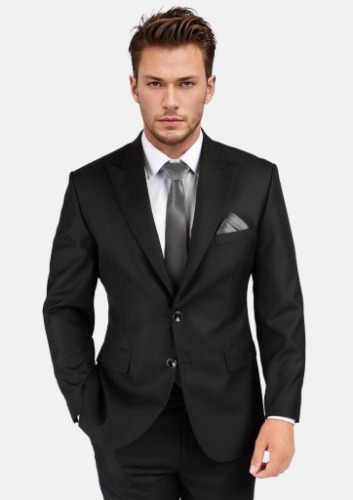 Bryant Black Sharkskin Suit
