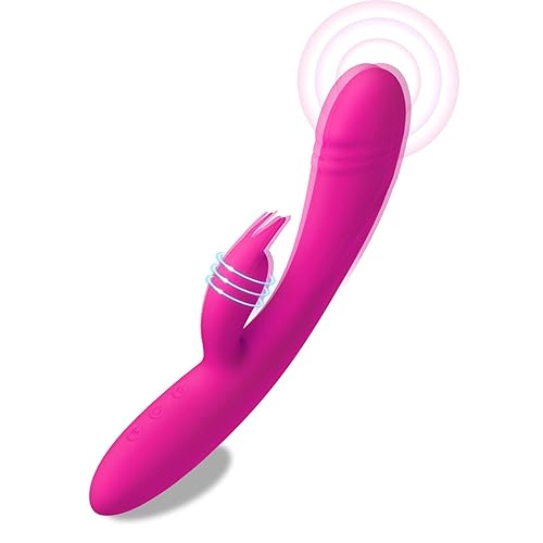 ZLDGHIRW Adult Sex Toys Vibrator Silicone Dildo-Female Sex Toy with Powerful Dual Motors,2 IN1 Rabbit Vibrators with 10 vibrations Stimulate Clitoral G Spot,Thrusting Vibrator Adult Toys for Woman
