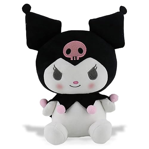 Kuromi Plush Toys, Kitty Cat Pillow Plush, Soft Doll Toys, Stuffed Animals Toy Birthday Gifts for Girls Kids - Black