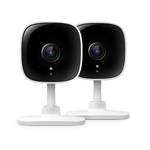 TP-Link Tapo 2K Security Camera for Baby Monitor, Dog Camera w/Motion Detection, 2-Way Audio, Night Vision, Cloud & SD Card Storage (Up to 256 GB), Works w/Alexa & Google Home, 2-Pack (Tapo C110P2) - White - 2 Pack