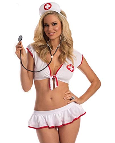 BeeMuse Womens Lingerie Cosplay Maid Costume Sleepwear Underwear Sets - Style E - One Size