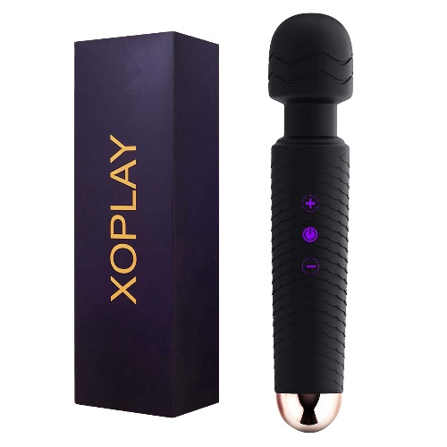 Personal Wand Massager Vibrator for Women, XOPLAY Rechargeable Vibrating Wand Vibrators Sex Toys for Her Pleasure, 25 Powerful Vibration Modes Wireless Waterproof Adult Sex Toys for Couples - Black