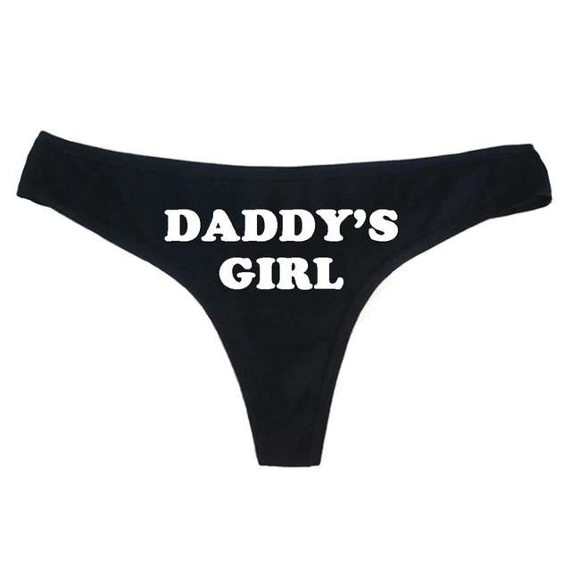 Daddy's Girl Thong - Black / L