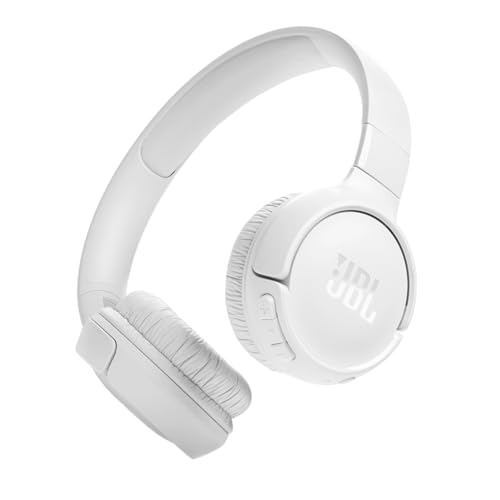 JBL Tune 520BT - Wireless On-Ear Headphones, Up to 57H Battery Life and Speed Charge, Lightweight, Comfortable and Foldable Design, Hands-Free Calls with Voice Aware (White) - Tune 520BT - White