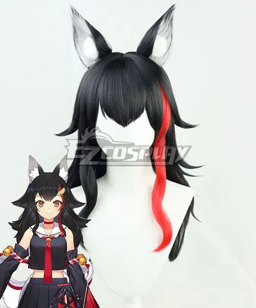 Hololive Youtuber Vtuber Ookami Mio Black Cosplay Wig