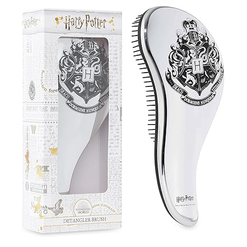 Harry Potter Gifts for Girls Hair Brush for All Hair Types Detangling Styling Women Beauty Accessories Handbag Size Official Product (Silver) - Silver