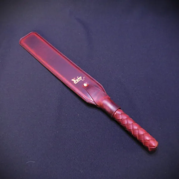 Handmade Brown Leather Spanking Paddle - Sensual Discipline leather tawse, Slave punishment spanker, Brown slapper Lightweight Flexible