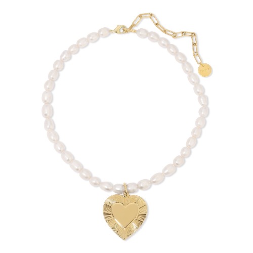 Pearl & Hildegard Pendant Necklace - GOLD