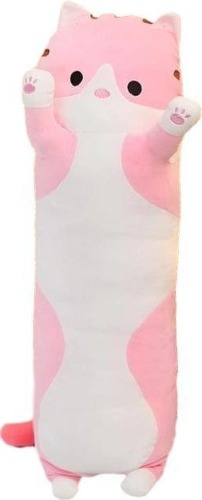 Kawaii Animals Body-Pillow (7 VARIANTS, 3 SIZES) - Pink Cat / 27" / 70 cm